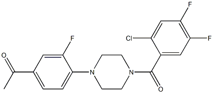 1-{4-[4-(2-chloro-4,5-difluorobenzoyl)-1-piperazinyl]-3-fluorophenyl}ethanone Structure
