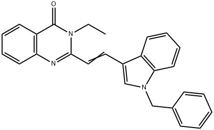 2-[2-(1-benzyl-1H-indol-3-yl)vinyl]-3-ethyl-4(3H)-quinazolinone Structure