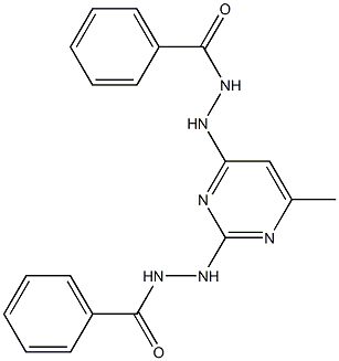 N'-[4-(2-benzoylhydrazino)-6-methyl-2-pyrimidinyl]benzohydrazide 구조식 이미지