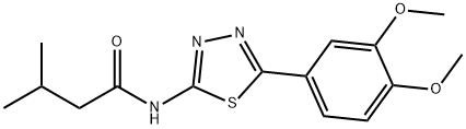 N-[5-(3,4-dimethoxyphenyl)-1,3,4-thiadiazol-2-yl]-3-methylbutanamide 구조식 이미지