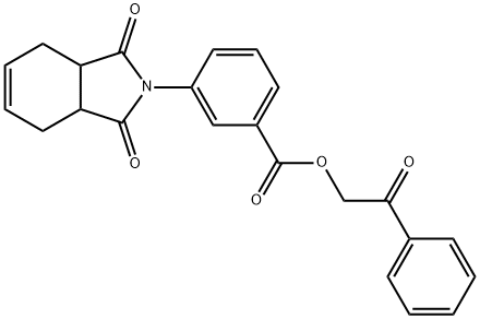 2-oxo-2-phenylethyl 3-(1,3-dioxo-1,3,3a,4,7,7a-hexahydro-2H-isoindol-2-yl)benzoate 구조식 이미지