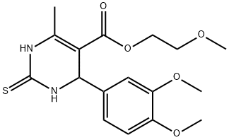 2-methoxyethyl 4-(3,4-dimethoxyphenyl)-6-methyl-2-thioxo-1,2,3,4-tetrahydropyrimidine-5-carboxylate Structure