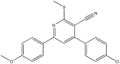 4-(4-chlorophenyl)-6-(4-methoxyphenyl)-2-(methylsulfanyl)nicotinonitrile 구조식 이미지