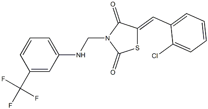 5-(2-chlorobenzylidene)-3-{[3-(trifluoromethyl)anilino]methyl}-1,3-thiazolidine-2,4-dione Structure