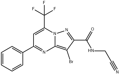 3-bromo-N-(cyanomethyl)-5-phenyl-7-(trifluoromethyl)pyrazolo[1,5-a]pyrimidine-2-carboxamide Structure