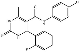 N-(4-chlorophenyl)-4-(2-fluorophenyl)-6-methyl-2-thioxo-1,2,3,4-tetrahydro-5-pyrimidinecarboxamide Structure