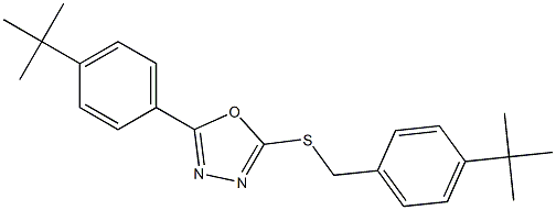 4-tert-butylbenzyl 5-(4-tert-butylphenyl)-1,3,4-oxadiazol-2-yl sulfide Structure