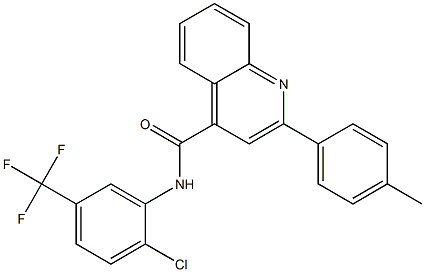 N-[2-chloro-5-(trifluoromethyl)phenyl]-2-(4-methylphenyl)-4-quinolinecarboxamide 구조식 이미지