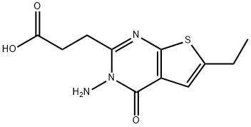 3-(3-amino-6-ethyl-4-oxo-3,4-dihydrothieno[2,3-d]pyrimidin-2-yl)propanoic acid 구조식 이미지