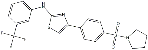 N-{4-[4-(1-pyrrolidinylsulfonyl)phenyl]-1,3-thiazol-2-yl}-N-[3-(trifluoromethyl)phenyl]amine 구조식 이미지