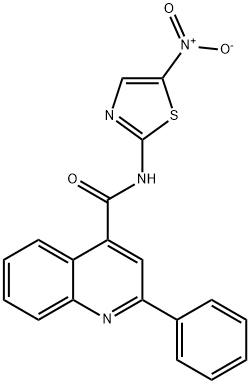 N-(5-Nitro-2-thiazolyl)-2-phenylquinoline-4-carboxamide 구조식 이미지