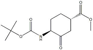 methyl (1S,4S)-4-{[(tert-butoxy)carbonyl]amino}-3-oxocyclohexane-1-carboxylate Structure