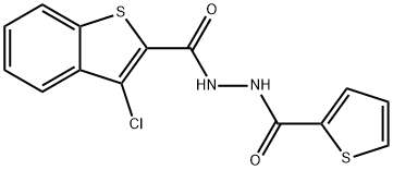 3-chloro-N'-(2-thienylcarbonyl)-1-benzothiophene-2-carbohydrazide 구조식 이미지