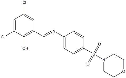 2,4-dichloro-6-({[4-(4-morpholinylsulfonyl)phenyl]imino}methyl)phenol 구조식 이미지