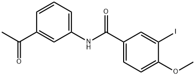 N-(3-acetylphenyl)-3-iodo-4-methoxybenzamide 구조식 이미지