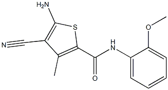 5-amino-4-cyano-N-(2-methoxyphenyl)-3-methyl-2-thiophenecarboxamide 구조식 이미지