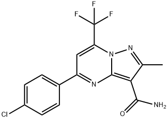 5-(4-chlorophenyl)-2-methyl-7-(trifluoromethyl)pyrazolo[1,5-a]pyrimidine-3-carboxamide Structure