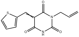 1-allyl-5-(2-thienylmethylene)-2,4,6(1H,3H,5H)-pyrimidinetrione Structure