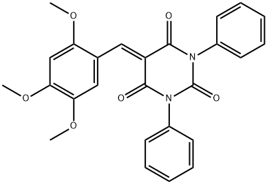 1,3-diphenyl-5-(2,4,5-trimethoxybenzylidene)-2,4,6(1H,3H,5H)-pyrimidinetrione 구조식 이미지