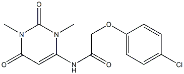 2-(4-chlorophenoxy)-N-(1,3-dimethyl-2,6-dioxo-1,2,3,6-tetrahydro-4-pyrimidinyl)acetamide Structure