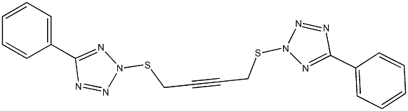 5-phenyl-2-({4-[(5-phenyl-2H-tetraazol-2-yl)sulfanyl]-2-butynyl}sulfanyl)-2H-tetraazole Structure