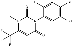 3-(4-chloro-2-fluoro-5-sulfanylphenyl)-1-methyl-6-(trifluoromethyl)-1,2,3,4-tetrahydropyrimidine-2,4-dione Structure