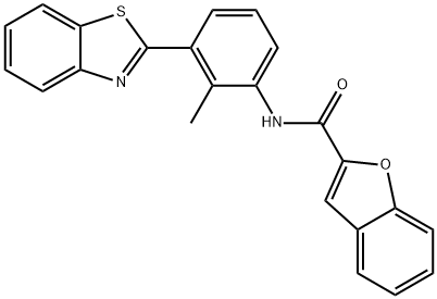 N-[3-(1,3-benzothiazol-2-yl)-2-methylphenyl]-1-benzofuran-2-carboxamide 구조식 이미지