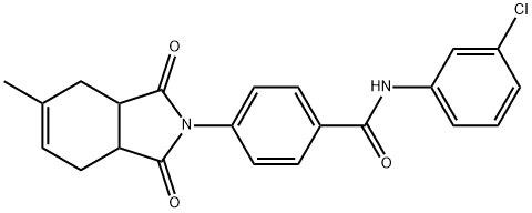 N-(3-chlorophenyl)-4-(5-methyl-1,3-dioxo-1,3,3a,4,7,7a-hexahydro-2H-isoindol-2-yl)benzamide 구조식 이미지
