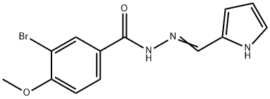 3-bromo-4-methoxy-N'-[(E)-1H-pyrrol-2-ylmethylidene]benzohydrazide 구조식 이미지