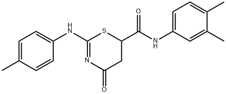 N-(3,4-dimethylphenyl)-4-oxo-2-(4-toluidino)-5,6-dihydro-4H-1,3-thiazine-6-carboxamide Structure