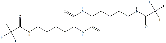 Acetamide, N,N'-[[(2S,5S)-3,6-dioxo-2,5-piperazinediyl]di-4,1-butanediyl]bis[2,2,2-trifluoro- Structure