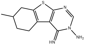 4-imino-7-methyl-5,6,7,8-tetrahydro[1]benzothieno[2,3-d]pyrimidin-3(4H)-amine 구조식 이미지