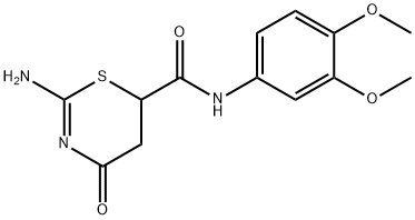 2-amino-N-(3,4-dimethoxyphenyl)-4-oxo-5,6-dihydro-4H-1,3-thiazine-6-carboxamide 구조식 이미지