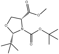 (2S,4R)-3-tert-butyl 4-methyl 2-tert-butyloxazolidine-3,4-dicarboxylate Structure