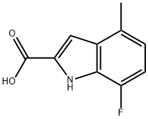 7-fluoro-4-methyl-1H-indole-2-carboxylic acid 구조식 이미지