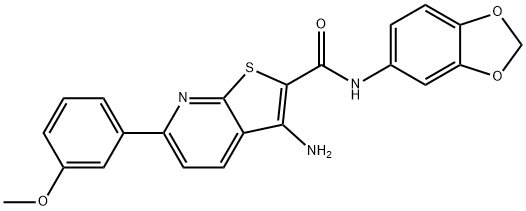 3-amino-N-(1,3-benzodioxol-5-yl)-6-(3-methoxyphenyl)thieno[2,3-b]pyridine-2-carboxamide Structure