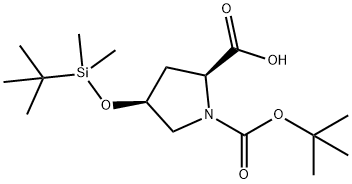 1,2-pyrrolidinedicarboxylic acid, 4-[[(1,1-dimethylethyl)dimethylsilyl]oxy]-, 1-(1,1-dimethylethyl) ester, (2S,4S)- Structure