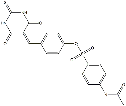 4-[(4,6-dioxo-2-thioxotetrahydro-5(2H)-pyrimidinylidene)methyl]phenyl 4-(acetylamino)benzenesulfonate Structure