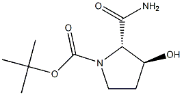 (2S,3S)-tert-butyl 2-carbamoyl-3-hydroxypyrrolidine-1-carboxylate Structure