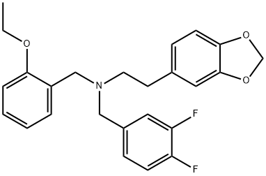 2-(1,3-benzodioxol-5-yl)-N-(3,4-difluorobenzyl)-N-(2-ethoxybenzyl)ethanamine Structure