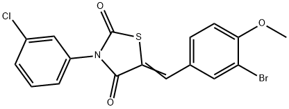 5-(3-bromo-4-methoxybenzylidene)-3-(3-chlorophenyl)-1,3-thiazolidine-2,4-dione Structure