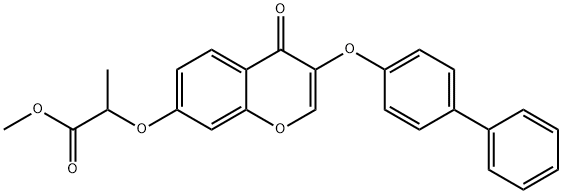 methyl 2-{[3-([1,1'-biphenyl]-4-yloxy)-4-oxo-4H-chromen-7-yl]oxy}propanoate Structure