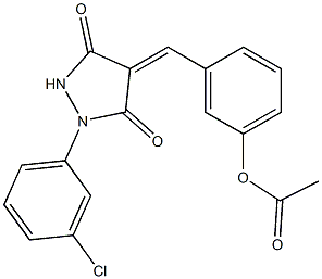 3-{[1-(3-chlorophenyl)-3,5-dioxo-4-pyrazolidinylidene]methyl}phenyl acetate Structure