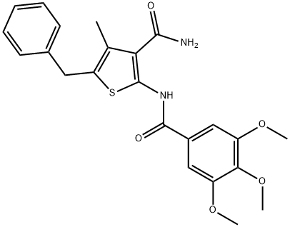 5-benzyl-4-methyl-2-[(3,4,5-trimethoxybenzoyl)amino]-3-thiophenecarboxamide Structure