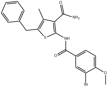 5-benzyl-2-[(3-bromo-4-methoxybenzoyl)amino]-4-methyl-3-thiophenecarboxamide Structure