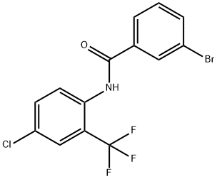 3-bromo-N-[4-chloro-2-(trifluoromethyl)phenyl]benzamide 구조식 이미지