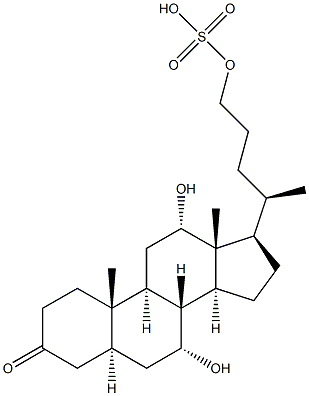 Cholan-3-one,7,12-dihydroxy-24-(sulfooxy)-,(5.alpha.,7.alpha.,12.alpha.)- Structure