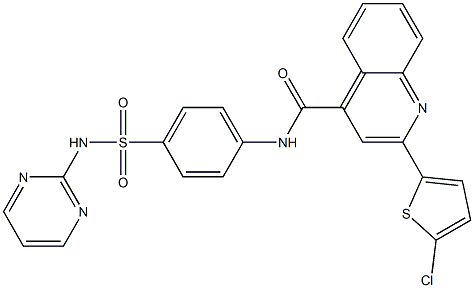 2-(5-chloro-2-thienyl)-N-{4-[(2-pyrimidinylamino)sulfonyl]phenyl}-4-quinolinecarboxamide Structure
