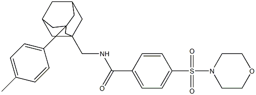 N-{[3-(4-methylphenyl)-1-adamantyl]methyl}-4-(morpholin-4-ylsulfonyl)benzamide 구조식 이미지