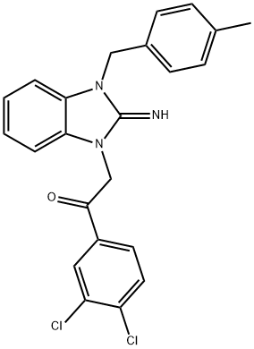 1-(3,4-dichlorophenyl)-2-[2-imino-3-(4-methylbenzyl)-2,3-dihydro-1H-benzimidazol-1-yl]ethanone Structure